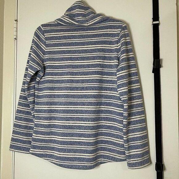 LL bean cowl neck stripe pullover knit sweater - Picture 3 of 7